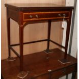 An Edwardian inlaid mahogany writing table W.70cm