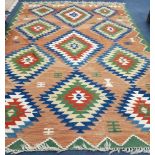 A Kelim flat weave geometric carpet Approx. 370 x 260cm