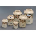 Six French kitchen jars