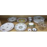 A collection of 19th century Paris porcelain plates, a late 18th century Sevres plate, an enamel box