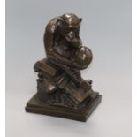 After Reinhold. A bronze: The Philosophizing chimp height 31cm