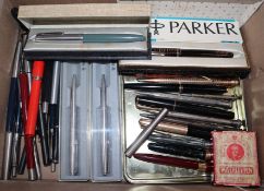 A quantity of pens, including two Parker 51's