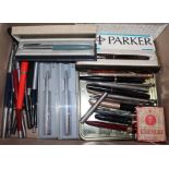 A quantity of pens, including two Parker 51's