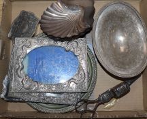 A group of plated wares including a pair of Old Sheffield plate butter dishes