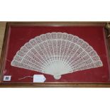 A framed bone brise fan