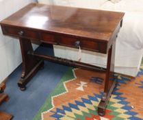 A Regency mahogany two drawer side table, stamped Wilkinson' W.86cm