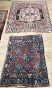 A Caucasian Kazak-style rug and a smaller Caucasian rug larger 140 x 116cm