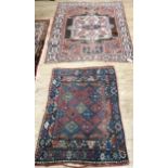 A Caucasian Kazak-style rug and a smaller Caucasian rug larger 140 x 116cm