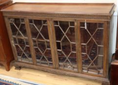 A 1920's Chippendale revival mahogany dwarf bookcase W.104cm