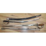 Two replica swords with scabbards