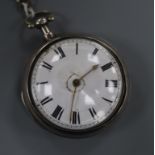 A George III silver pair-cased pocket watch, Buckmaster, Royston