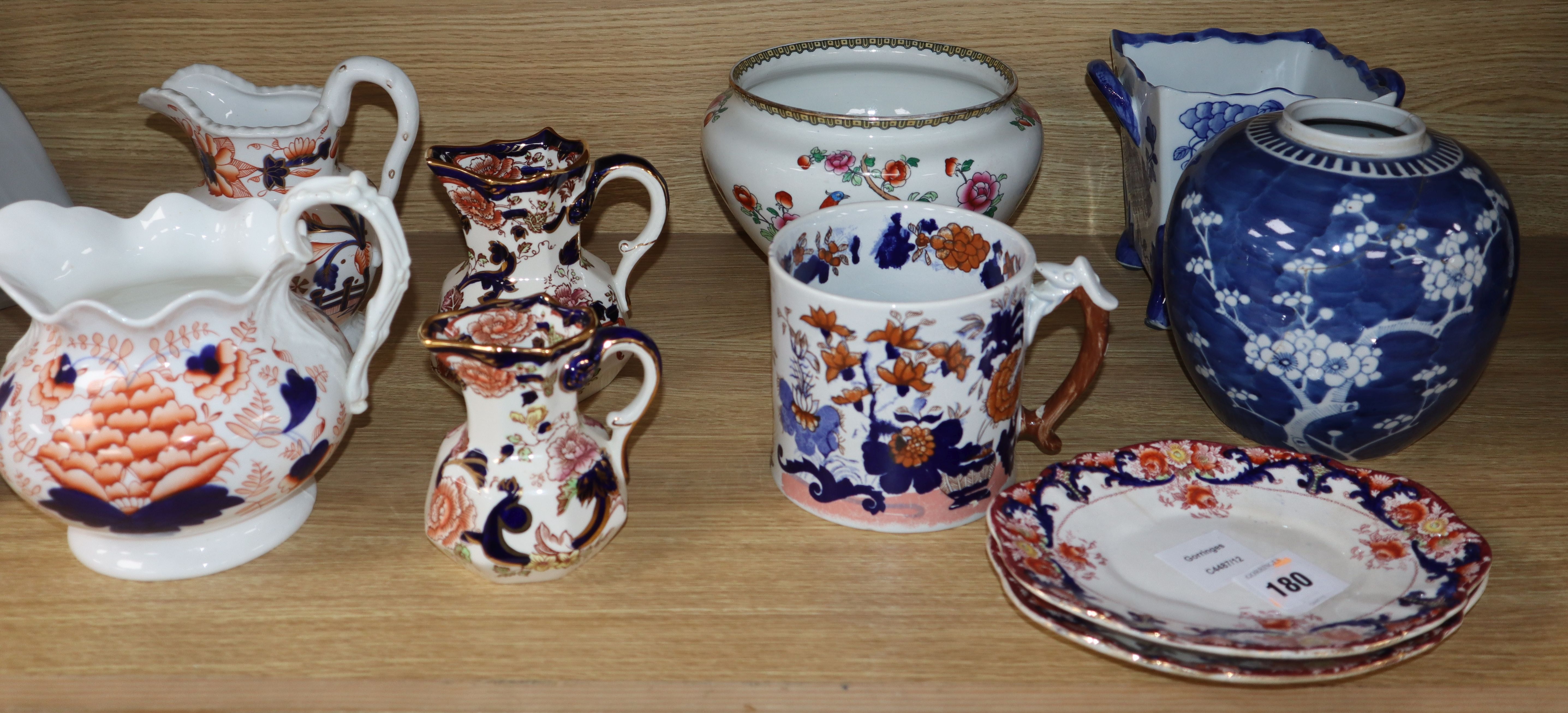 A collection of Victorian and later pottery two handled cider mugs, tankards, jugs and dishes - Image 2 of 2