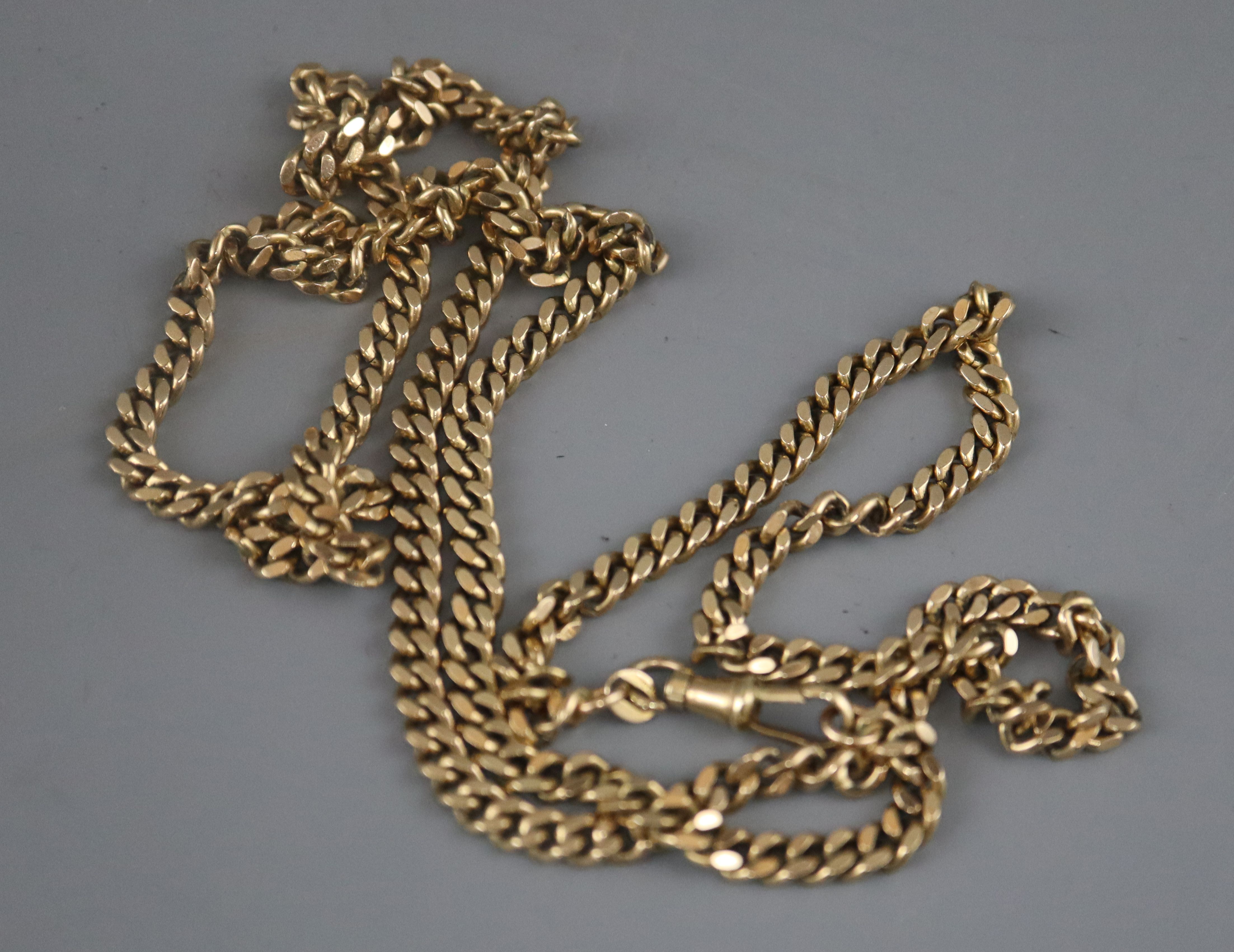A 9ct gold fancy link neck chain, 35g, 72cm.