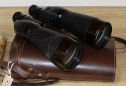 A pair of Ross 16x60 binoculars, cased