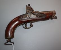 A 19th century short barrelled flintlock pistol, by Richards & Wood, London