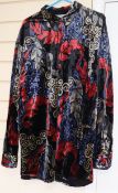 A vintage hand-painted velvet shirt, 'Le garage, Paris'