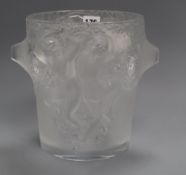 A Lalique glass wine cooler height 23cm