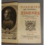 Fléchier, Esprit - Histoire de Cardinal Ximenes, 2 vols in one, 8vo, calf, with engraved portrait