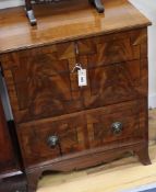 A Regency banded mahogany night table (converted to a chest of drawers) W.64cm