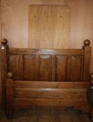 A rustic oak bed frame W.4ft 6in.