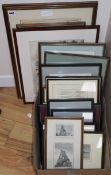 A quantity of assorted engravings and other prints, some depicting scientific instruments