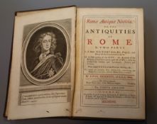 Kennett, Basil - Romae Antiquae Notitia; or, The Antiquities of Rome, 10th edition, 8vo, calf,