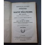 Datta, P.L. - Nouvelles Lettres Inedites de Saint Francois de Sales, 2 vols, 8vo, burred calf, J.