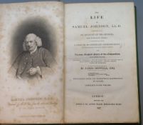 Boswell, James - The Life of Samuel Johnson, 8vo, rebound green pigskin by Best & Co, later fly