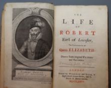 [Jebb, Samuel] - The Life of Robert Earl of Leicester, 8vo, old calf scuffed, with portrait frontis,