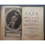 [Jebb, Samuel] - The Life of Robert Earl of Leicester, 8vo, old calf scuffed, with portrait frontis,