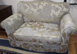 A contemporary love seat (no feet) W.130cm