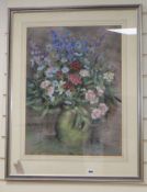 Nadia Benois, pastel, Still life of flowers in a vase, signed and dated 1930, 60 x 46cm