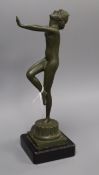 An Art Deco bronze dancer, signed S. Zelikson