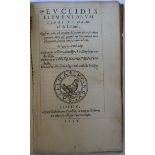 Euclid - Elementorum Libri XV Graece & Latine, [Elements] 8vo, vellum - In Greek & Latin, text