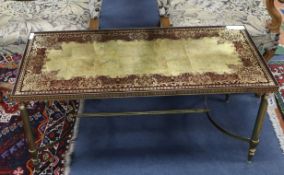 A Maison Jansen style brass coffee table L.100cm