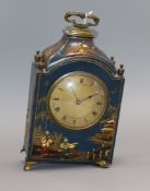 A 1920's blue lacquer mantel timepiece by Mappin and Webb