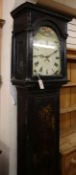 An early 19th century lacquered 30 hour longcase clock H.218cm