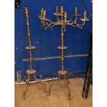 Two Judaica bronze candelabra/candlesticks, early 20th century Larger H.92cm