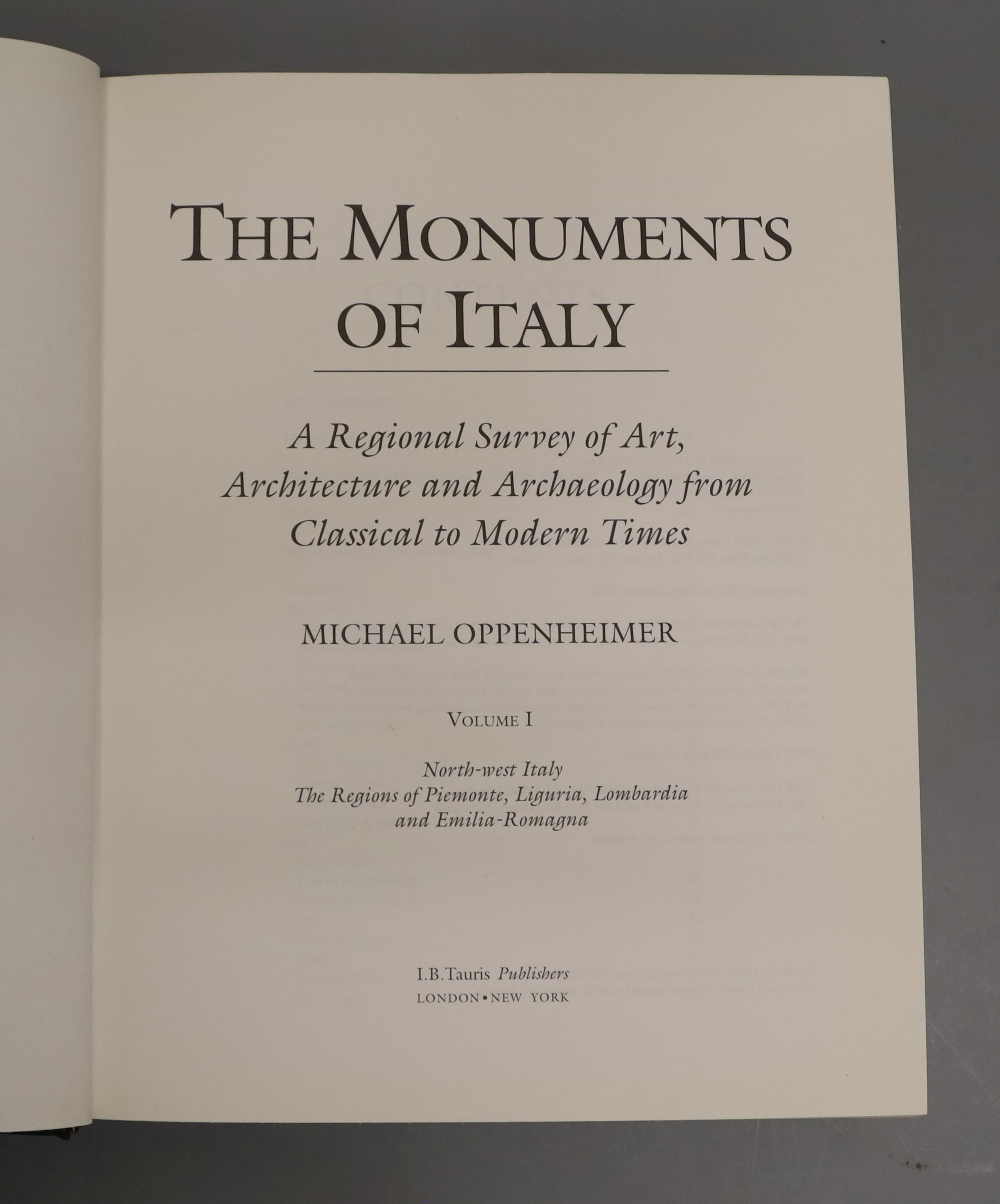 Oppenheimer, Michael - The Monuments of Italy, 6 vols, qto, original black cloth, London and New - Image 2 of 2