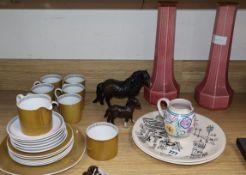 A Susie Cooper coffee set, two Homemaker plates etc