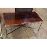 A Maison Jansen style mahogany coffee table L.90cm