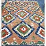 A Kelim flat weave geometric carpet Approx. 370 x 260cm