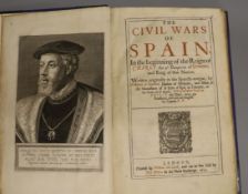 Sandoval, Prudencio de - The Civil Wars of Spain, 1st edition in English, folio, rebound blue