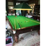 A Victorian mahogany framed full size snooker table by Thurston and Co. Ltd, restored by Hamilton