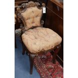 Two William IV carved mahogany side chairs