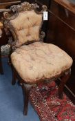 Two William IV carved mahogany side chairs