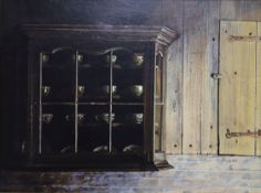 Michael John Hunt (1941-), acrylic on panel, 'The Cupboards', signed, 29 x 39cm