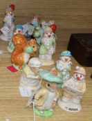 A collection of mixed Royal Albert and Beswick clowns and animals (10)