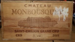 A case of twelve bottles of Chateau Monbousquet, Saint Emilion Grand Cru, 2001