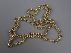 A 9ct gold fancy link neck chain, 14.1g 55cm.
